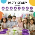 thumbnail image 3 of Exquisite Plastic Plate Combo 100 Pack 9 & 7 Inch Purple Plastic Disposable Party Plates, 3 of 6