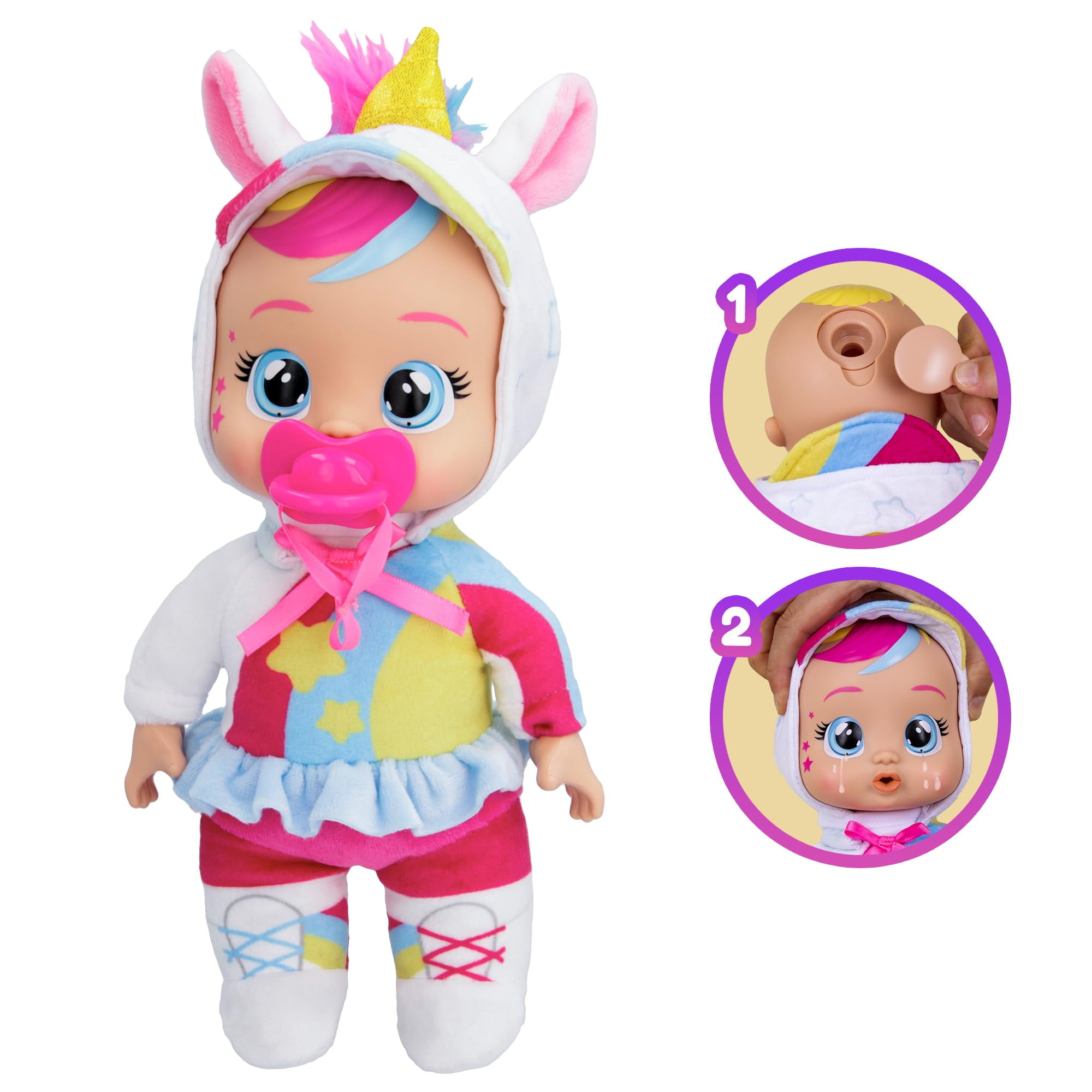 Cry Babies Tiny Cuddles Talents Dreamy, Dressed Up As a Roller Skater and Cries Real Tears, 9 inch Baby Doll