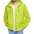 thumbnail image 2 of OIOLOYJM Jackets for Men Lightweight Outdoor Full Zip Sun Protection Rain Windbreaker Casual Hiking Running Breathable Hooded Coat Fluorescent Green 2XL, 2 of 4