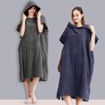 thumbnail image 3 of Muyoka Bata cambiadora Poncho de surf de manga corta de microfibra con capucha Bata de baño de secado rápido con bolsillo grande Bata de toalla de gran tamaño Muyoka Hogar, 3 of 7