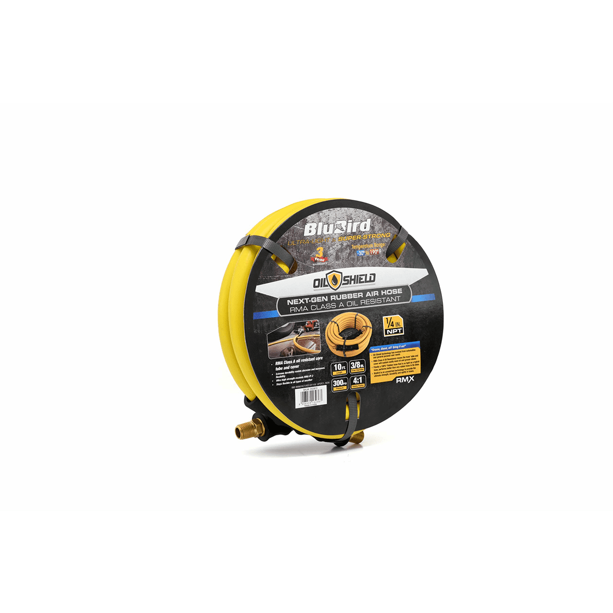 BluBird OS3810 Oil Shield Rubber Air Hose 3/8" x 10 ft