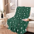 thumbnail image 2 of Green Christmas Snowflake Pattern Round Blanket,Comfortable Soft Flannel Throw Blanket,All Season,Warm Lightweight Blankets for Sofa Bed Couch Living Room Chair 47"x47", 2 of 5