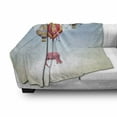 thumbnail image 2 of Animal Soft Flannel Fleece Throw Blanket, Pink in the Sky with Balloons Illustration Daydream Fairytale Travel, Cozy Plush for Indoor and Outdoor Use, 60" x 80", Multicolor, by Ambesonne, 2 of 5