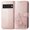 Rosegold, variant on Wallet Case for Google Pixel 6A with Card Slots Holder Magnetic Clasp Kickstand Flip Folio Cover, Exquisite Flower Pattern PU Leather Soft Silicone Shockproof Protective Cover,Rose