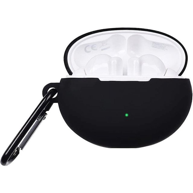 Funda de transporte de silicona para auriculares Compatible con Freebuds 4i, funda portátil antirrayas con gancho (negro)