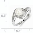 thumbnail image 2 of 925 Sterling Silver Rhodium Plated Diamond and Freshwater Cultured Pearl Ring Size 8, 2 of 6