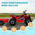 thumbnail image 6 of Aosom Kids ATV Quad Car with Back Trailer, Red, 6 of 10