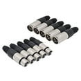 thumbnail image 1 of 10Pcs 3 Pin XLR Solder Type Connector 5 Male + 5 Female Plug Cable Connector Microphone Audio Socket, 1 of 6