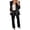 Black, variant on Satin Two Piece Pant Suits For Women, Notch Lapel Button‑Front Blazer With Elastic Waist Long Pants, Dressy Business Mother Of The Bride Pant Suits, S‑XXXL , 1 Blazer 1 Pant Outfit