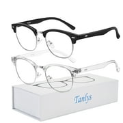 Tanlys 2 Pack Blue Light Blocking Glasses for Computer Eye Strain [Dry Eye & Sour Eye], Anti UV Reduce Headache Classic Bluelight Blocker Glasses Men Women