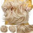 thumbnail image 3 of SEGO Messy Bun Hair Piece Ponytail Hair Extension Synthetic Scrunchy Wavy Real Hair Bun Fake Hair Elastic Hair Extensions for Women Black/Blonde/Palm Colors, 3 of 8