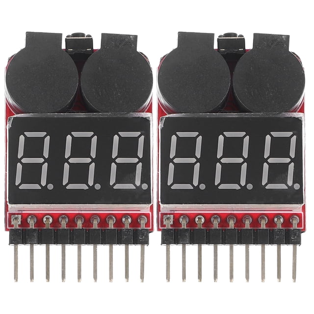 Shisuyan 2pcs Lipo Battery Checker Rc Battery Tester Lipo Alarm Low Voltage Tester Monitor Checker
