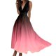 thumbnail image 1 of Vestido de playa sin mangas con cuello en V y estampado degradado de cielo estrellado para mujer - Decoración con cremallera, diseño con cinturilla, tallas S-XXL, 1 of 6