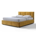 thumbnail image 3 of Omax Decor Venice Fabric Upholstered Platform Queen Bed in Gold, 3 of 7