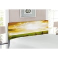 thumbnail image 2 of Country Headboard, Sunset on the Field at Summer Wooden Hedge Springtime Meadow Morning View Print, Upholstered Decorative Metal Bed Headboard with Memory Foam, Full Size, Green Yellow, by Ambesonne, 2 of 4
