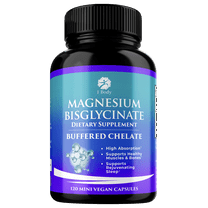 1 Body Magnesium Bisglycinate Chelated 44 mg Supplement 120 Vegan Capsules -  Reduce Muscle Cramps and Improve Sleep