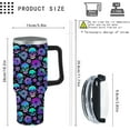 thumbnail image 3 of Sugar Skull Flower 40oz Tumbler With Handle Gifts For Aunt Skinny Wine Tumbler For Office, White, 3 of 6