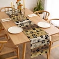 thumbnail image 3 of Cute Dog Claws Table Runner - 60 Inch Long, Kitchen Dining Table Runner Dresser Scarves, Farmhouse Brown Wooden Grain Puppy Pawprints Farmhouse Decor for Coffee Tables Wedding Party Banquet, 3 of 8