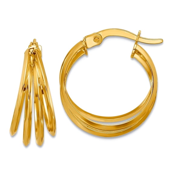 14k Solid Yellow Gold Polished Hoop Earrings 19x17.75mm Wide 8mm Thick Hoop Earring for Women