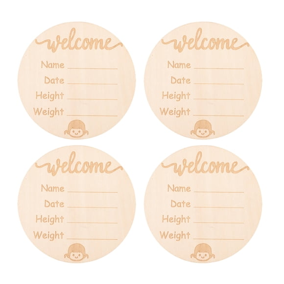 WHAMVOX Wooden Baby Name Sign for Nursery Decor Beige Color Safe and Durable 4 Pieces