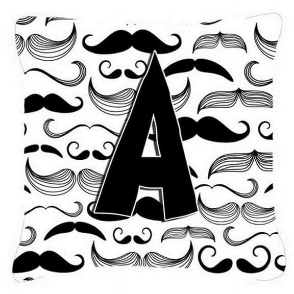 Letter A Moustache Initial Canvas Fabric Decorative Pillow