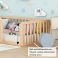 thumbnail image 2 of Bellemave Twin Floor Bed with Fence and Door, Twin Size Montessori Floor Bed Frame, Low Profile Toddler Bed Frame with Safety Guardrails, Slats Not Included, Natural, 2 of 11
