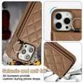 thumbnail image 2 of TECH CIRCLE for iPhone 14 Pro Max Case, Quilted PU Leather Double Magnetic Clasp Shockproof Cover with Card Holder Shoulder Strap Mirror Ring Stand Flip Wallet Case for iPhone 14 Pro Max 6.7",Brown, 2 of 6