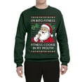 thumbnail image 2 of Wild Bobby I'm Into Fitness Cookie In My Mouth Santa Unisex Sweater | Holiday Crewneck Sweatshirt, 2 of 5