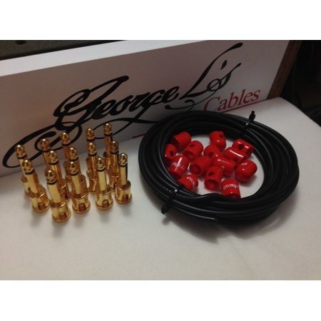 George L's 155 Pedalboard Cable Kit LARGE .155 Black & Red GOLD 15/14/14