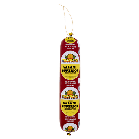 Tropical Cheese Salami Superior, 32 oz., Pork and Beef Salami, Shrink-wrapped, 8g of protein per serving