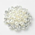 thumbnail image 3 of AMLESO 5pcs Pearl Crystal Flower Buttons Embellishments for Wedding Jewelry Making, 3 of 8