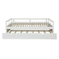thumbnail image 3 of CoSoTower Extending Daybed with Trundle Frame, Sofa Bed Support Platform for Living Room Bedroom Apartment, White, 3 of 6