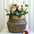 thumbnail image 2 of Wicker Grass Weaving Basket  Foldable Handmade Flower Storage Basket with Handle, 2 of 7