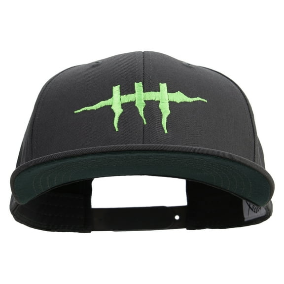Halloween Monster Stitches Embroidered Big Size 6 Panels Flat Bill Snapback - Dk Grey OSFM