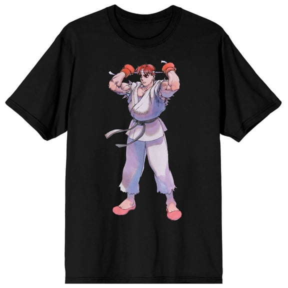 Street Fighter Ryu Character Mens Black Graphic Tee - 3XL