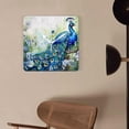 thumbnail image 4 of 16 Inch Wall Clock Battery Operated Square Clock Decorative for Office, Kitchen, Outdoor, Living Room，Vintage Peacock Blue Style, 4 of 4