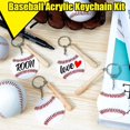 thumbnail image 4 of OUSITAID 18 Set Key Chain Double-sided Clear Print Baseball Wooden Stick Metal Chain Easy to Carry DIY Mini Athletes Rewards Baseball Soft, 4 of 9