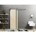 thumbnail image 6 of Sturdy Barn Door 28 x 84 inches | Planum 0011 Natural Veneer with Frosted Glass | Stainless Steel 6.6FT Rail Hangers Heavy Set | Solid Panel Interior Doors, 6 of 6