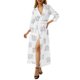 thumbnail image 5 of Lucakuins Mujeres Tie-up Vestido de Media Altura, Adultos Color Sólido/Estampado Manga Larga Escote en V Una Pieza Lucakuins  moda, 5 of 9