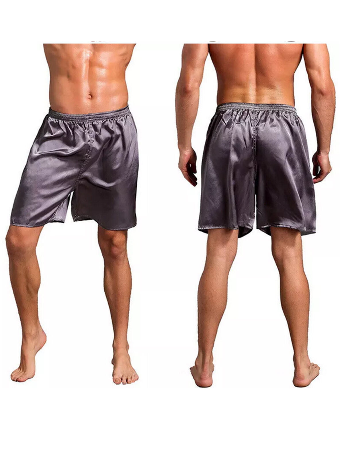 Men Silk Satin Boxers Shorts Shiny Lounge Sports Short Panties ...