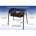 thumbnail image 4 of Flame King Standup 2 Burner Camp Stove, Propane Camping Stove, 200K BTU, Black, 31” x 16” x 35”, 4 of 13