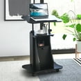 thumbnail image 2 of Costway Ensemble de 2 Bureaux Debout Réglables en Hauteur Podium Mobile avec Dessus Inclinable et Armoire à Porte, 2 of 10