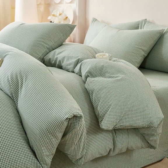 Pure Cotton Bedding Set 4 Pieces Breathable All-Season Comforter & Sheets