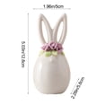 thumbnail image 3 of Ceramic Bunny Rabbit Figurine Ornament for Home Decor, Easter Spring Tabletop Decorations, Cute Animal Sculpture for Living Room Shelf Desk Mantel, 3 of 6