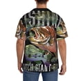 thumbnail image 3 of Gukieu bass water fishing Print Men's Short-sleeved Shirts, Button-down Pocket Shirts, T-shirts, Beach Vacation Travel Summer Clothing-Medium, 3 of 5