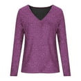 thumbnail image 4 of JJHGVB Mardi Gras Sequin Shirt Mardi Gras Shirt Mardi Gras Tee Shirts for Women Long Sleeve Shirts for Women Mardi Gras Outfit for Women Long Sleeve Undershirt for Women Purple M, 4 of 4