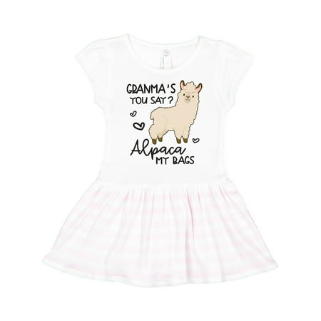 

Inktastic Granma s You Say Alpaca My Bags Gift Toddler Girl Dress