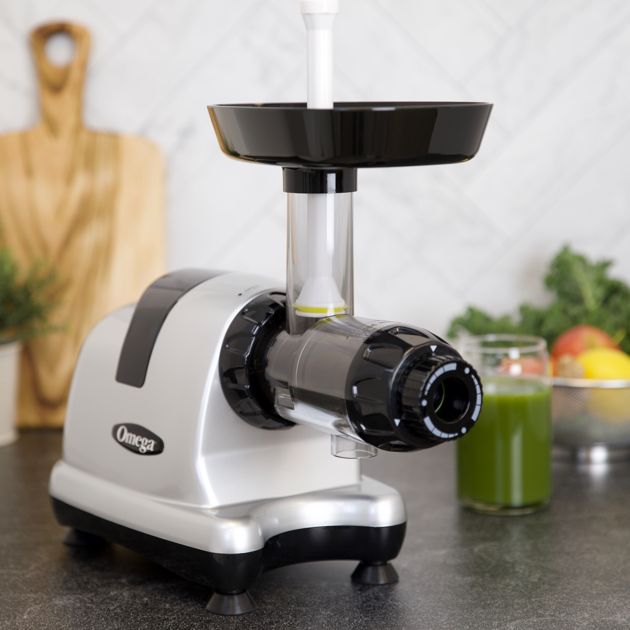 Omega All in One Nutrition System Cold Press Juicer, in Silver (J8006HDS)
