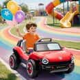 thumbnail image 2 of BeesClover IDEAHOUSE 12v Licensed Volkswagen Beetle Ride-on Car – Remote Control for Parents, Spring Suspension, LED Lights & Bluetooth Music, 2 of 6