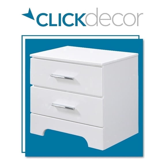 ClickDecor Hudson 2 Drawer Nightstand White